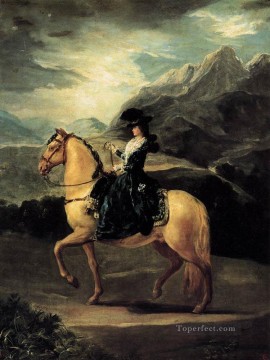 馬に乗ったマリア・テレサ・デ・ヴァラブリガの肖像 ロマンチックな現代フランシスコ・ゴヤ Oil Paintings